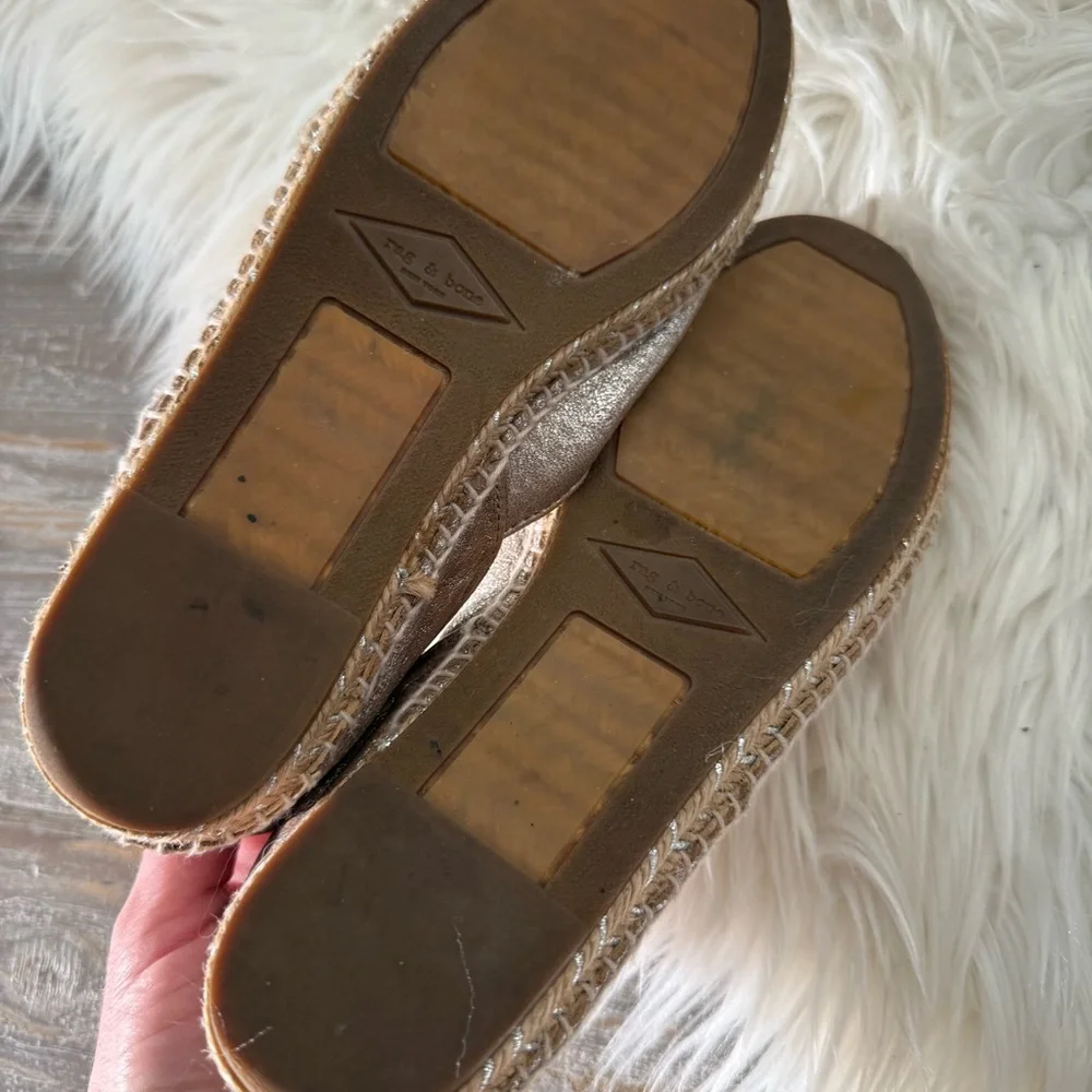 Rag & Bone Georgie Metallic Silver Espadrilles